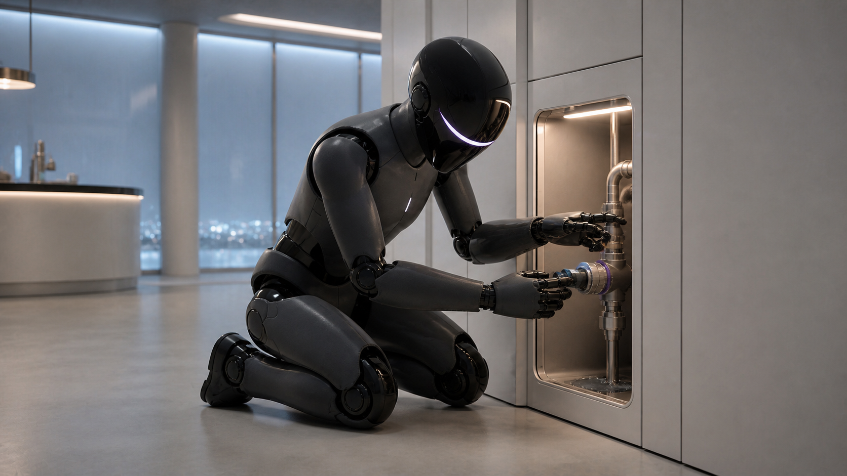 ROBOT / 01 正在关闭漏水管路并完成临时密封